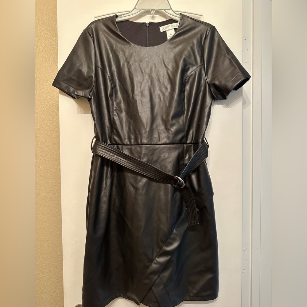 Planet Gold - Black Beauty imitation leather dress